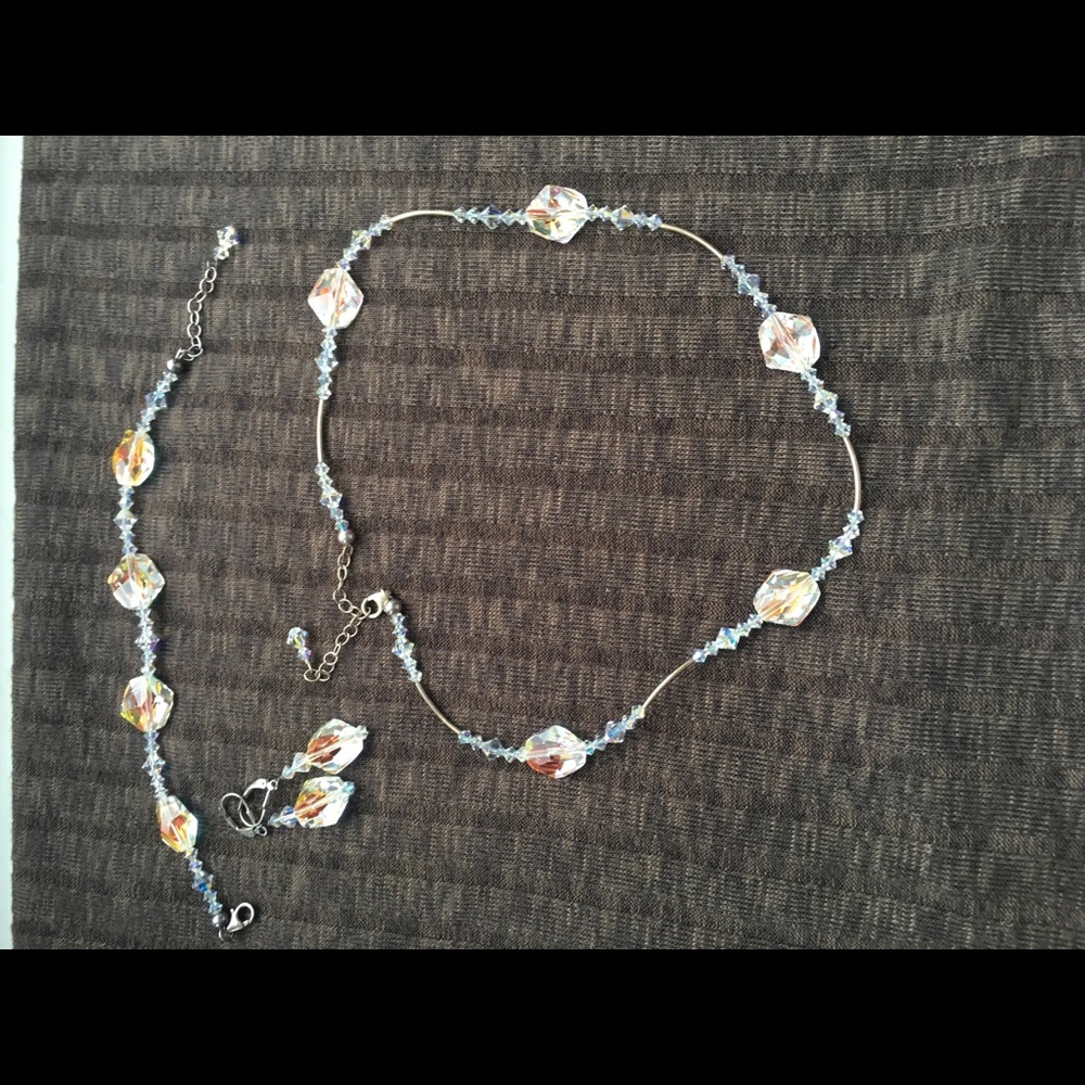 Sterling Silver Swarovski Crystal Necklace Set